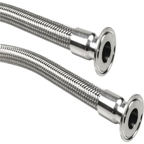 1.5" 2" Tri Clamp 19/25/32/38/45mm Pipe OD Braided Soft Tube Bellow500mm/1000mm/1500mm/2000mm For Homebrew SUS304