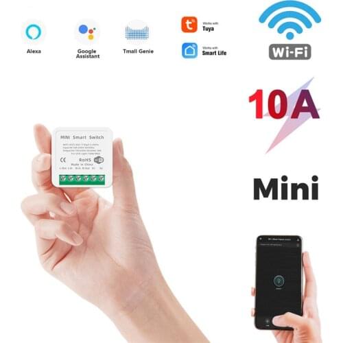 Tuya MINI WiFi Control Electric Circuit Switch Wifi Breaker DIY Led Light Smart Life push Module Voice Relay Timer Google Alexa