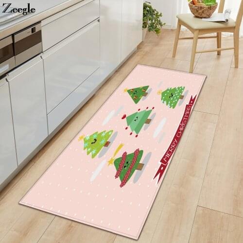 Zeegle Christmas Rugs and Carpets for Home Living Room Anti-slip Kitchen Carpet Bathroom Doormat Shower Mat Hallway Floor Rug