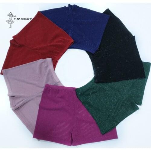 Women Safety Shorts Pants dance Underwear Short Pants Tight Leggings Silver mesh and milk silk fabric dancewear for lady