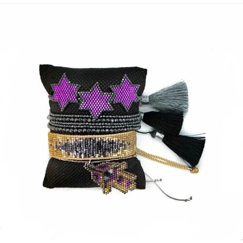 BLUESTAR Turkish Eye Bracelet Women MIYUKI Bracelet Star Jewelry Fatima Hamsa Hand Pulseras Mujer Handmade Jewellery