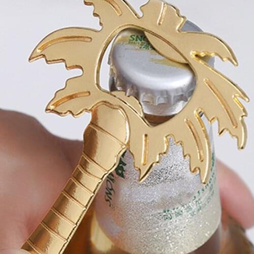 Bottle Opener 1Pc Coconut Tree Shape Glass Cap Beer Palm Breeze Bottle Opener For Kitchen Practical Tools Silver Gold Color