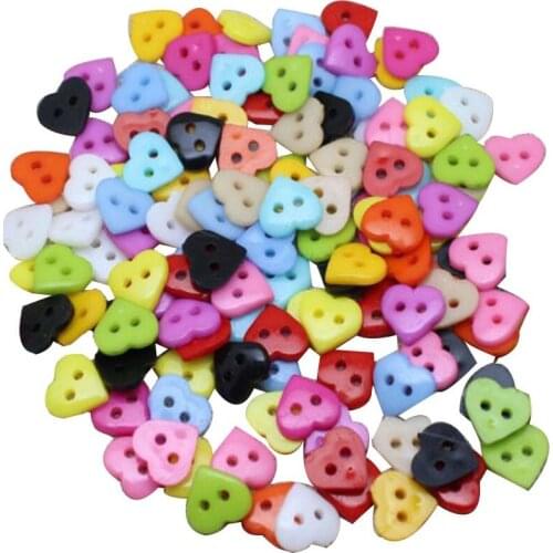100PCs heart mixed plastic button for kids sewing buttons clothes accessories crafts child cartoon button