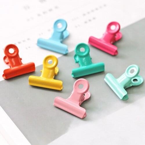 1000Pcs/Lot Colorful Round Metal Grip Clips Bulldog Clip Stainless Steel Ticket Clip Stationery Bills Metal Clip Office