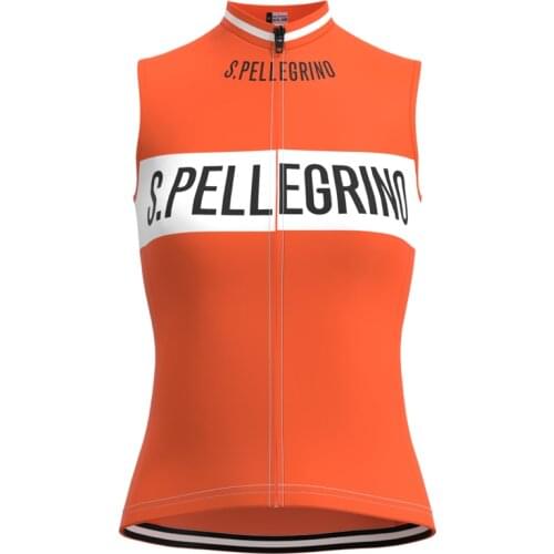 1976 Competition S.PELLEGRINO Team Woman Retro Cycling Jersey Sleeveless Clothing Triathlon Bike Jersey maillot ciclismo hombre
