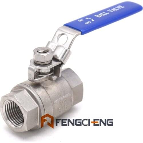 2 Piece Ball Valve - 1/2" BSP Stainless Steel 316 Full Port Homebrew Ball Valve Food Grade 1000 WOG Brewer Hardware