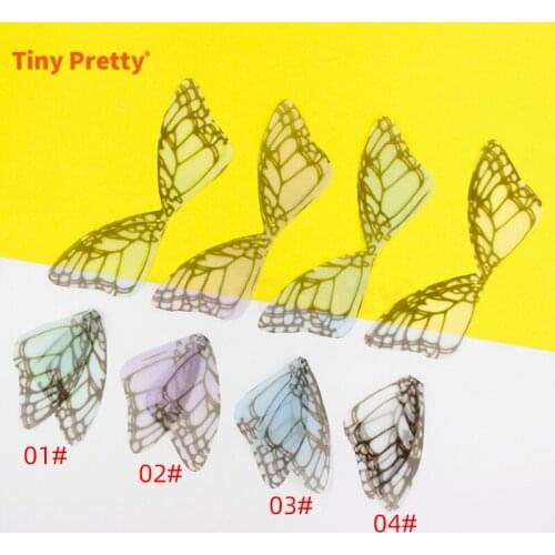 20PCS 80mm Organza Butterfly Wings Sheer Butterflies Craft Fairy Wings Handmade Earring Jewelry Accessory