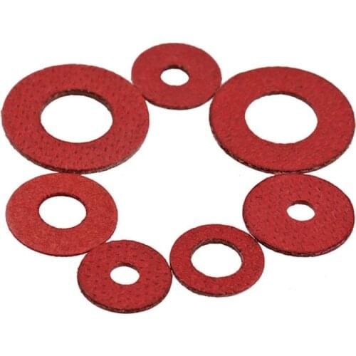 200pcs Fiber Washer Insulating Paper Red Washers Assortment Fiber Flat M2 M3 M4 M5 M6 M8
