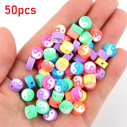50pcs Color Tai Chi Gossip Peace Yin Yang Eyes Loose Beads DIY Creative Handmade Bracelet Diy Beaded Necklace Accessories