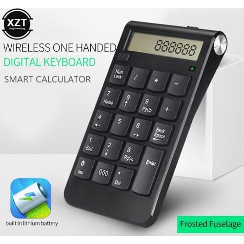 Wireless 2.4G Usb Number Keyboard/Calculator with Digital Display Rechargeable Mini 19 Keys Numeric Smart Keypad Office Supplies