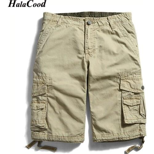 Brand Fashion Sexy New Summer Large Shorts Men Cargo Shorts Mens Cotton Puls Size Shorts With More Pockets Knee Length Shorts