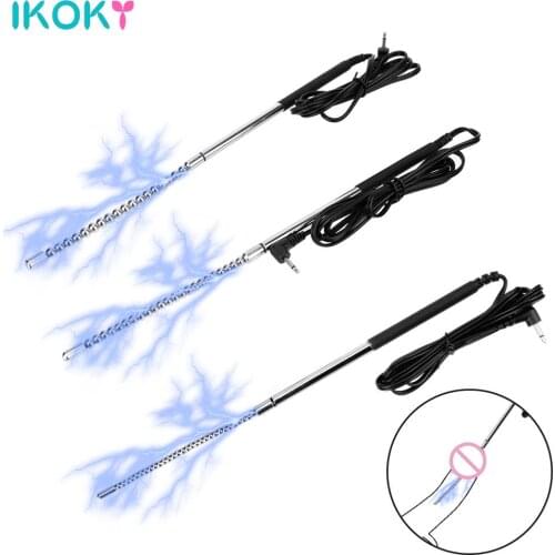 Urethra Beads Metal Electro Stimulation Dilator Stainless Steel Sex Toy for Men Urethral Penis Plug Bi-Polar Electric Shock