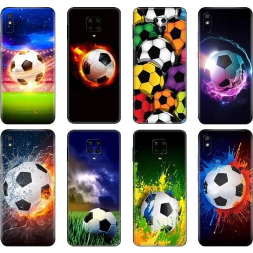 Black tpu Case For Xiaomi Redmi 7A 8 8A 9 9A 9C Case Redmi Note 8T 8 Pro T Note 9 9S 9 Pro Case Fire Football
