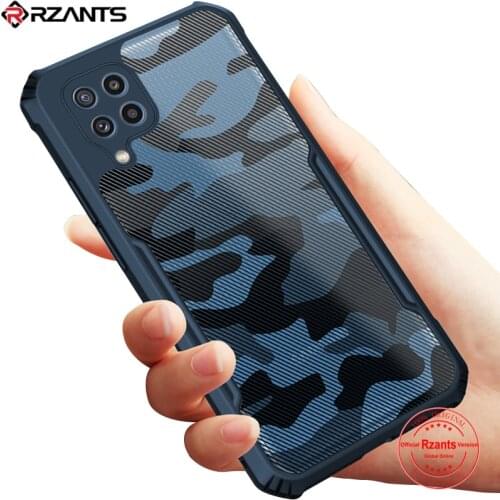 Rzants For Samsung Galaxy M32 Case Hard Camouflage Cover TPU Frame Bumper Half Clear Phone Shell