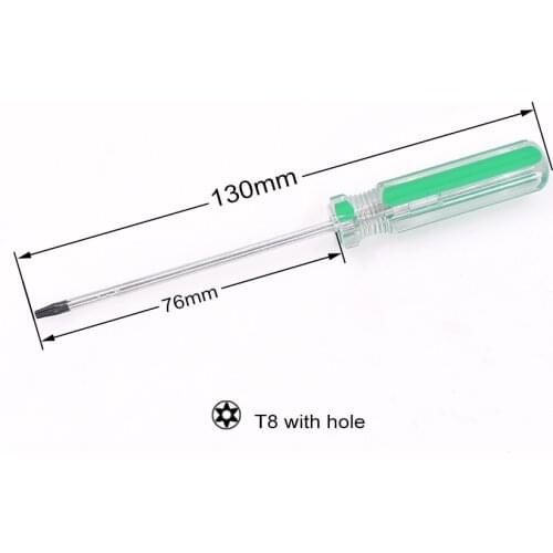 Color Bar 3.0 x 130mm Key Torx T8 T8H Security With Hole Screwdriver for X360 Fix Tool 1400pcs/lot