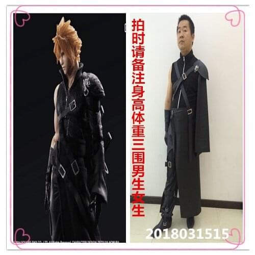 Final Fantasy Cloud Strife Mercenary Hero Protagonist Battle Suit Halloween Cosplay Costume B002