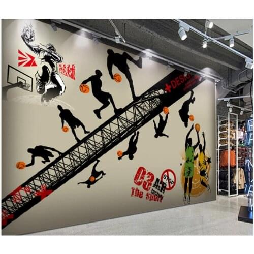 Custom photo 3d room wallpaper Hand-painted creative basketball tooling home decor 3d wall murals wallpaper for wall 3 d