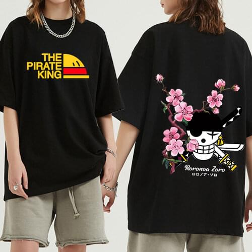 One Piece T Shirt Men Harajuku Cartoon 2021 Hip Hop Japan Anime Tshirt 90s Funny Luffy Roronoa Zoro Graphic Fashion Tees Male