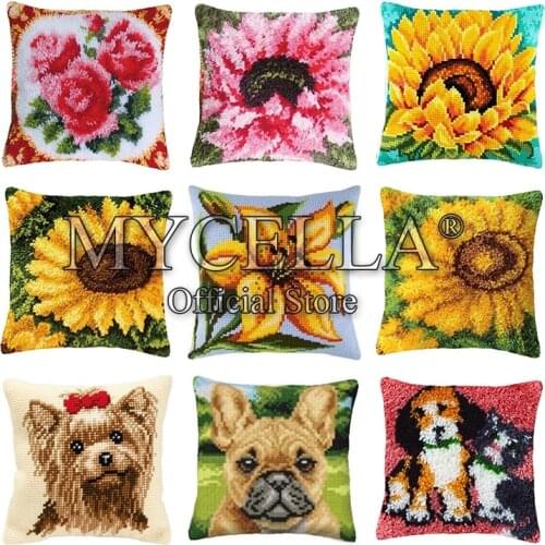 Flowers tapestry kits carpet embroidery sets latch hook rug kits foamiran for needlework canvas for carpet diy rugs dog Decor
