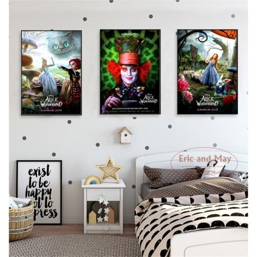 Alice in Wonderland Movie Art Posters And Prints Wall Art Canvas Painting For Living Room Decoration Home Decor Unframed Quadros