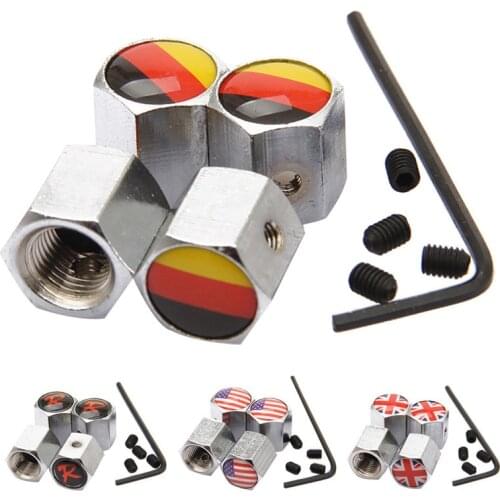 CARPRIE Car Tire Valve Stem Caps 4pcs Anti-theft Aluminum Alloy Valve Caps Valve Stem Cars Motorcycles Valve Stem m3