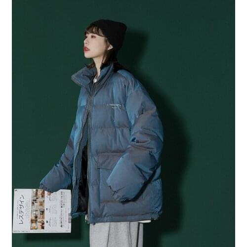 Buy one get one free cotton padded jacket new womens color flash cotton padded jacket in 2020