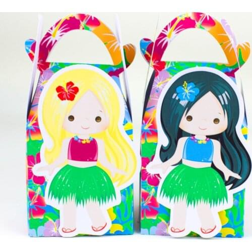 Luau Favor Box Candy Box Gift Box Cupcake Box Kids Birthday Party Supplies Decoration Event Party Supplies
