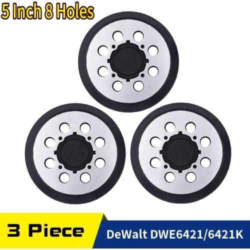 Metal 5 Inch 8 Hole Hook & Loop Replacement Sander Pad Compatible with DeWalt DWE6421/6421K, DCW210B Random Orbital Sander