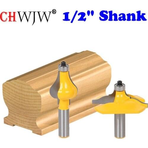 2 Bit 1/2" Shank Handrail Router Bit Set - Classical Ogee/Flute Woodworking cutter Tenon Cutter for Woodworking Tools