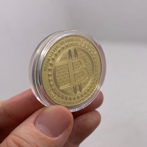 New Type Gold Colored Bitcoin BTC Crypto Currency Digital Money WE DO NOT FORGOT Souvenir Collection Coins