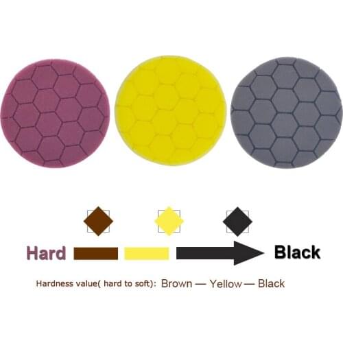 Wholesale 1 PC 4 Inch 150mm Hexagon Car Polishing Pad Medium Cutting Car Buffer Pad Sponge Waxing Polish Pad Kit Car Polisher
