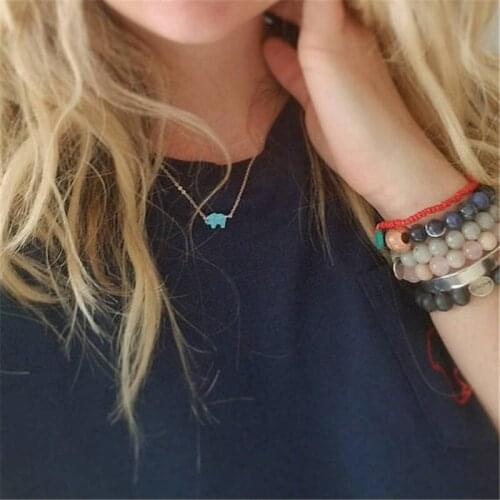 Trendy Cute Elephant Choker Necklace For Woman Resin Boho Lovely Simple Pendants Necklaces Female Fashion Jewelry Gifts New
