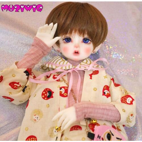 High-temperature Fiber Synthetic Deep Coffee Short Boy Style Hair Wig for 1/3 1/4 1/6 1/8 BJD On Sale In MUZIWIG