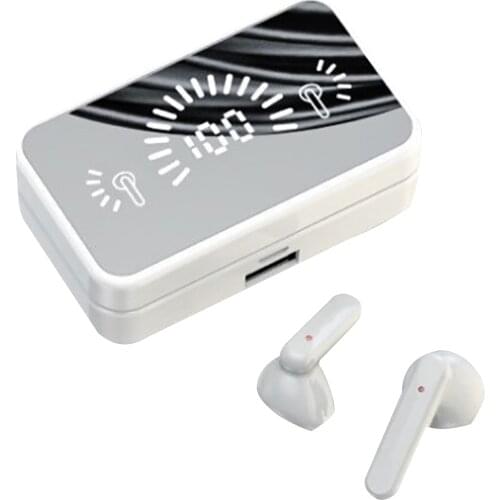 S20 BT5.1 Earphones Auto Pairing HiFi Sound Touch Control IPX Grade Waterproof Mirror Digital Display Wireless Headset