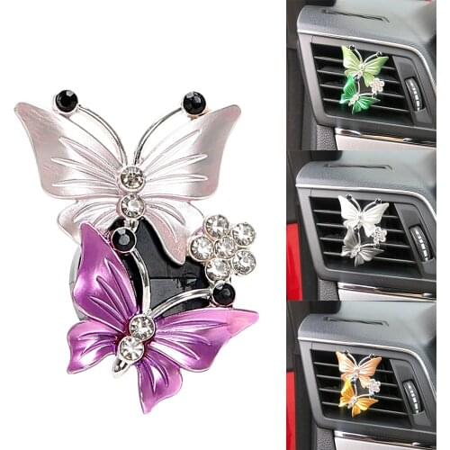 Diamond Butterfly Car Interior Decoration Air Freshener Diffuser Perfume Outlet Vent Clip Truck Off Road 4x4 Auto Accessories