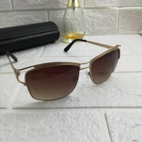 Top quality gold frame Clearly lens vintage sun glasses Germany CZ design women/men rimless vintage retro sunglass with case
