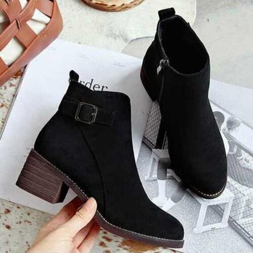 NEW Women Martin Boots Autumn Winter Boots Classic Zipper Snow Ankle Boots Winter Suede Warm Fur Plush Women C208