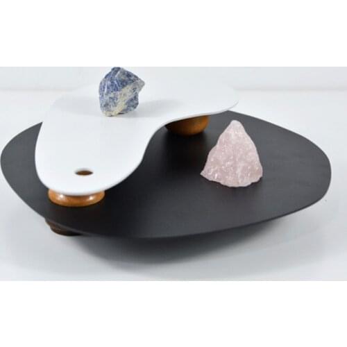 1Pc Creative Iron Magnetic Foot Storage Tray Desktop Sundries Organizer Fruit Display Plate