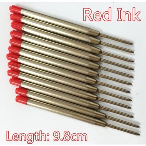 10 PCS HIGH QUALITY BALLPOINT PEN REFILLS MEDIUM POINT RED INK AND BLUE INK SUIT FOR PEN STATIONERY SCHOOL OFFICE