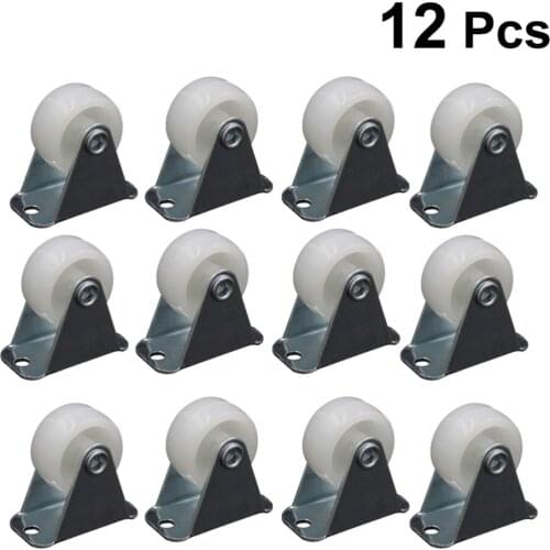 12 Pcs 1 Inch Floor Protecting Office Caster Wheels Metal Plate Hard Wheels Furniture Castors Wheels Soft Safe Rollers Hardware