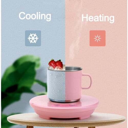 2 in 1 Cup Heater Cooling Cup Thermostatic Hot Tea Makers USB Charge Heating Coaster Heater for Coffee Milk Tea Warmer Pad 5V