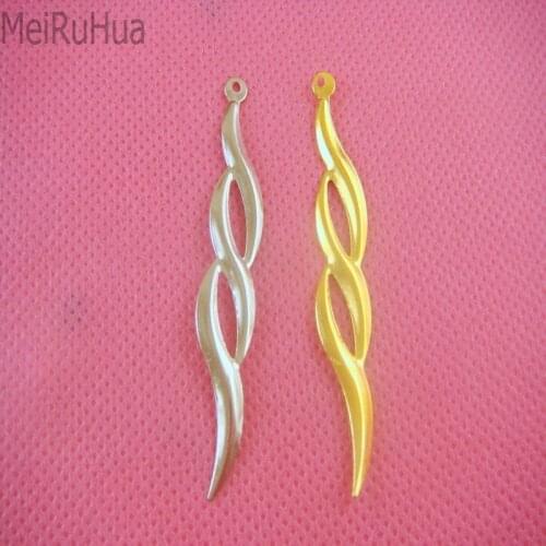 20 pieces/lot 8*52mm Long 8*52mm Metal Filigree Flowers Slice Charms Setting Jewelry Accessory DIY Components Findings