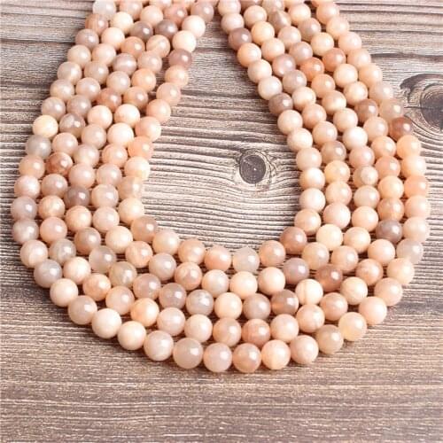 LanLi Fashion natural Jewelry orange SunStone Loose Beads 4/6/8/10/12mm be fit for DIY bracelet necklace Accessories