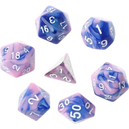 7pcs/Set Acrylic Polyhedral Dice For TRPG Board Game D4-D20