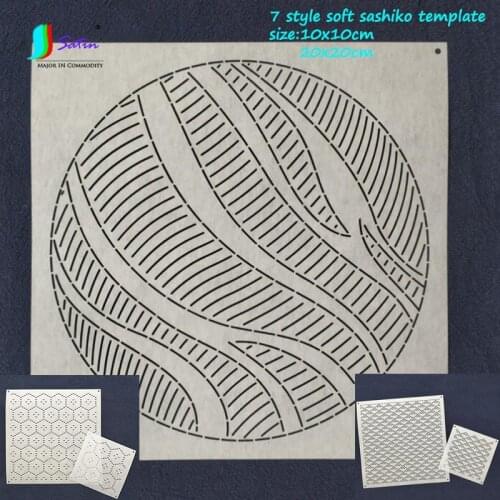 7 style 10x10cm and 20x20cm Creative Geometry Matte White Composite Soft Template DIY Hand Embroidery Tool Sashiko Template