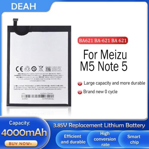 Phone Battery BA621 For Meizu Note5 M5 Note 5 M621N M621Q M621H BA-621 BA 621 3.85V 4000mAh Replacement Lithium Batteries