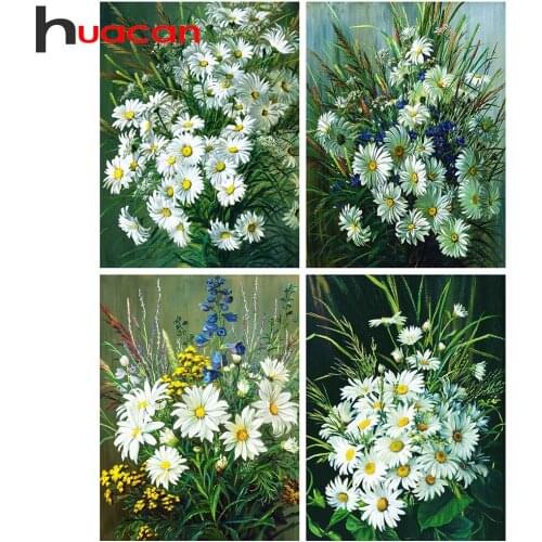 Huacan 5D DIY Diamond Painting Daisy Mosaic Cross Stitch Full Diamond Embroidery Flower Kits Home Decor