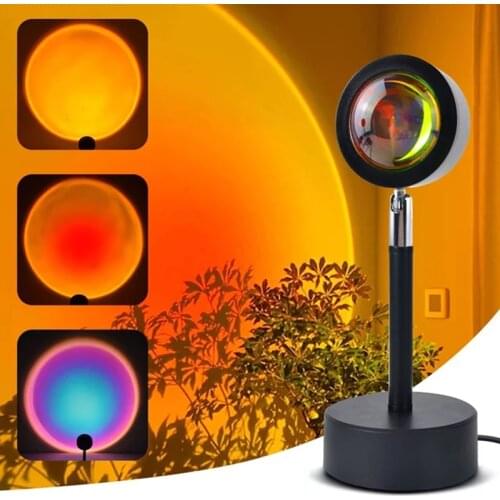 Italian Design Projector Atmosphere Lamp LED Night USB Projection180 Degree Rotation Sunset Light Home Wedding Decoration