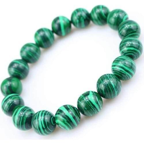 10mm Natural Tibetan Green Malachite Buddhist Buddha Prayer Beads Mala Bracelet