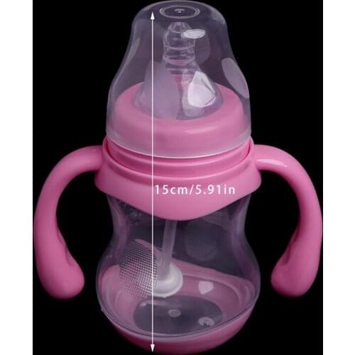 180ML Wide Neck Anti-colic Baby Infant Milk Feeding Nipple Bottle Learn Drinking C5AF